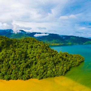 Ocean and rainforest in the Guatemala Conservation Coast project.