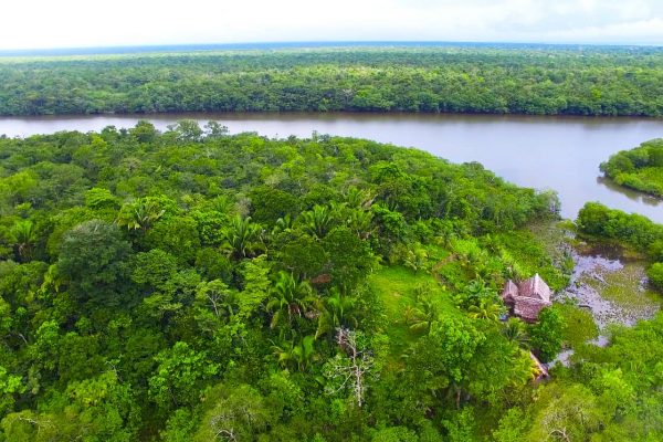 A river and its delta in the Guatemala Caribbean Coast project.